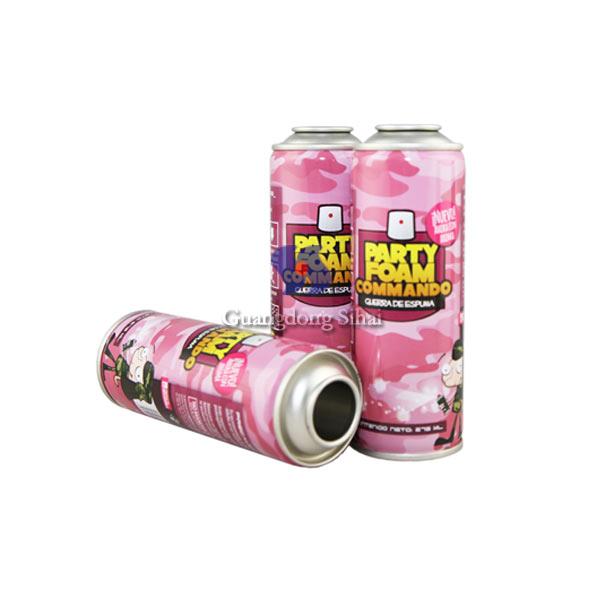 party foam spray tin can