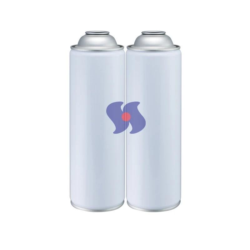 Lata de aerossol vazia com gargalo fechado