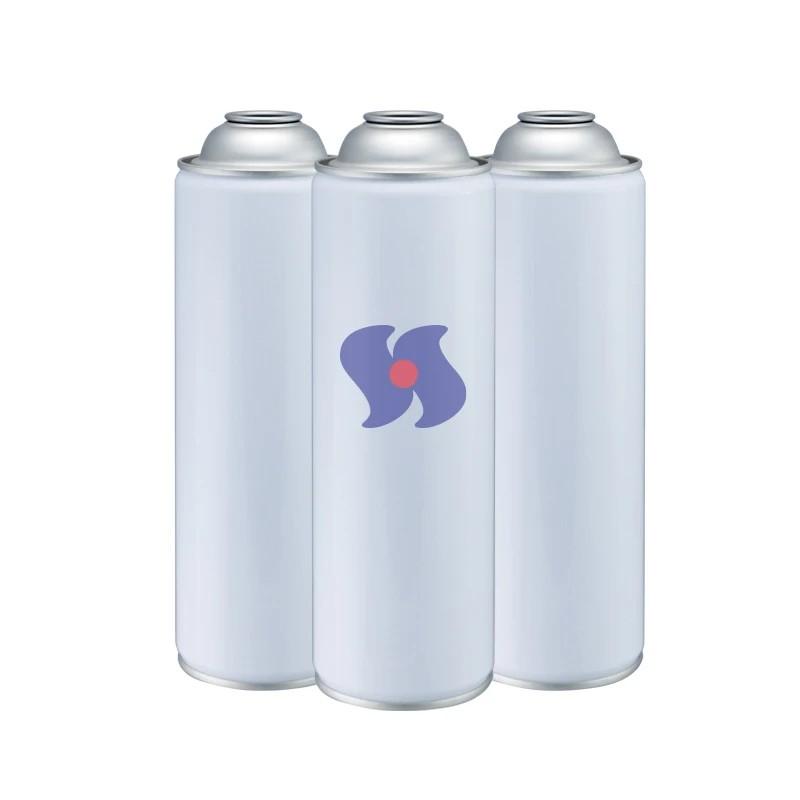 Lata de aerossol vazia com gargalo fechado