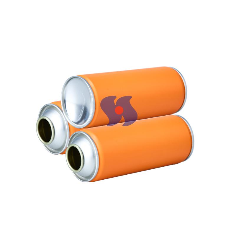 Latas de aerossol vazias com diâmetro de 52*140mm e interior laqueado dourado.